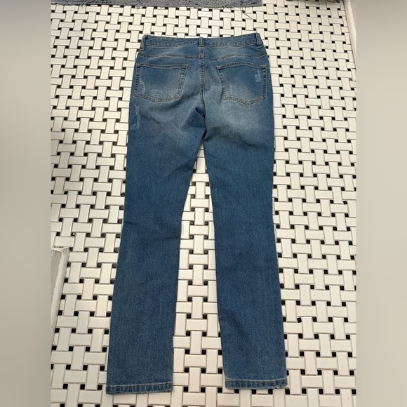VENUS Blue Distressed Skinny Jeans - Picture 2 of 8